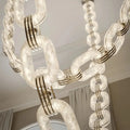 Chain Alabaster Link Chandelier - ∅ 39.4″ x H 98.4″Gold & White - Jecanoli