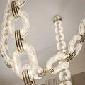 Chain Alabaster Link Chandelier - ∅ 39.4″ x H 98.4″Gold & White - Jecanoli