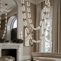 Chain Alabaster Link Chandelier - ∅ 31.5″ x H 78.7″Gold & White - Jecanoli