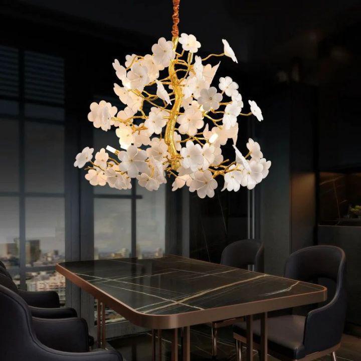 Cherry Dining Room Branch Chandelier-Jecanoli