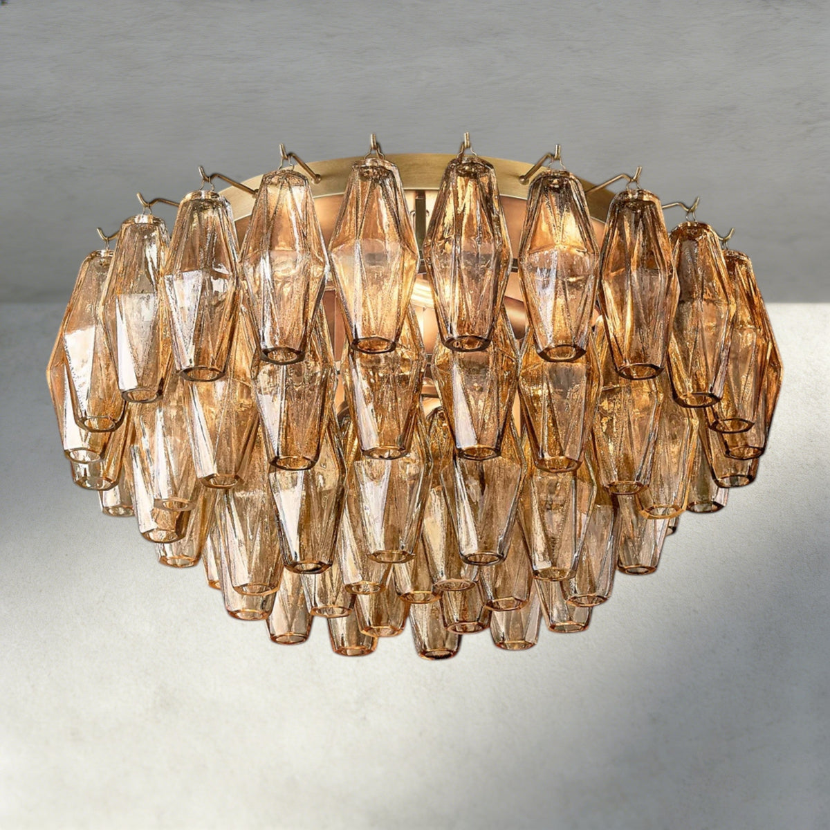 Chiara Clear/ Smoke Glass Flushmount 17", 22"-Flush Mount-Jecanoli
