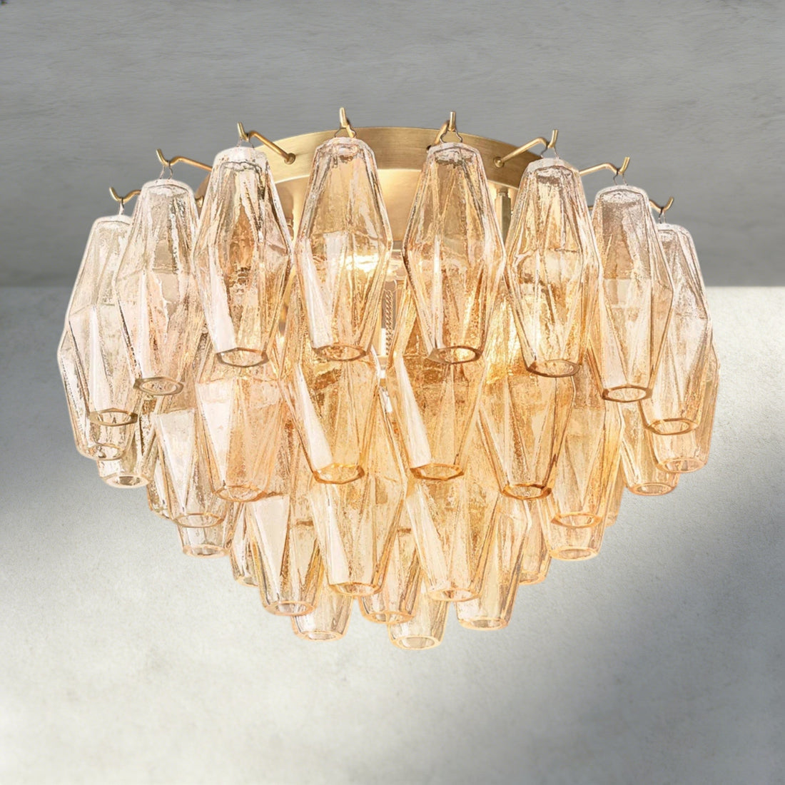 Chiara Clear/ Smoke Glass Flushmount 17", 22"-Flush Mount-Jecanoli