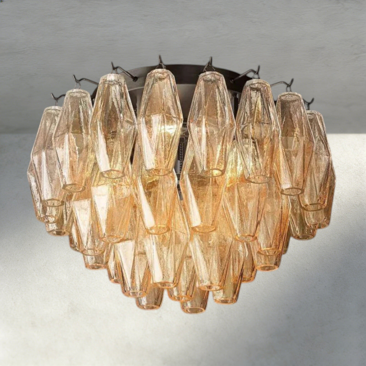 Chiara Clear/ Smoke Glass Flushmount 17", 22"-Flush Mount-Jecanoli