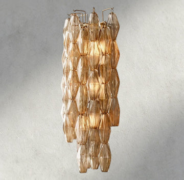 CHIARA CLEAR/ SMOKE GLASS GRAND SCONCE 30"-wall sconce-Jecanoli