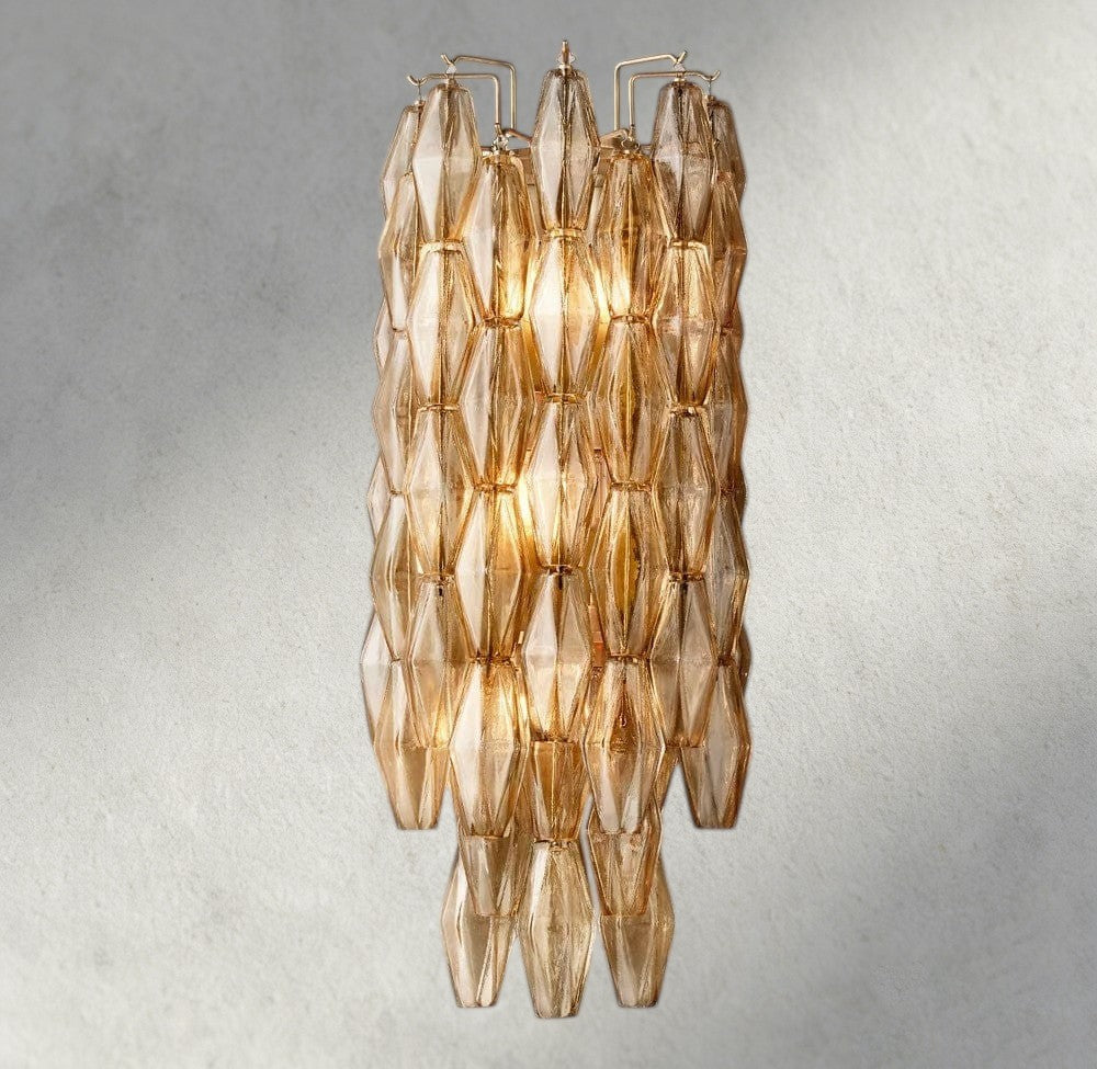 CHIARA CLEAR/ SMOKE GLASS GRAND SCONCE 30"-wall sconce-Jecanoli