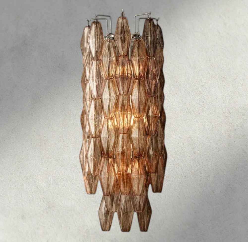 CHIARA CLEAR/ SMOKE GLASS GRAND SCONCE 30"-wall sconce-Jecanoli