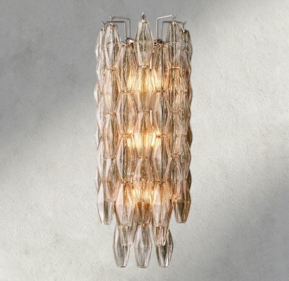 CHIARA CLEAR/ SMOKE GLASS GRAND SCONCE 30"-wall sconce-Jecanoli