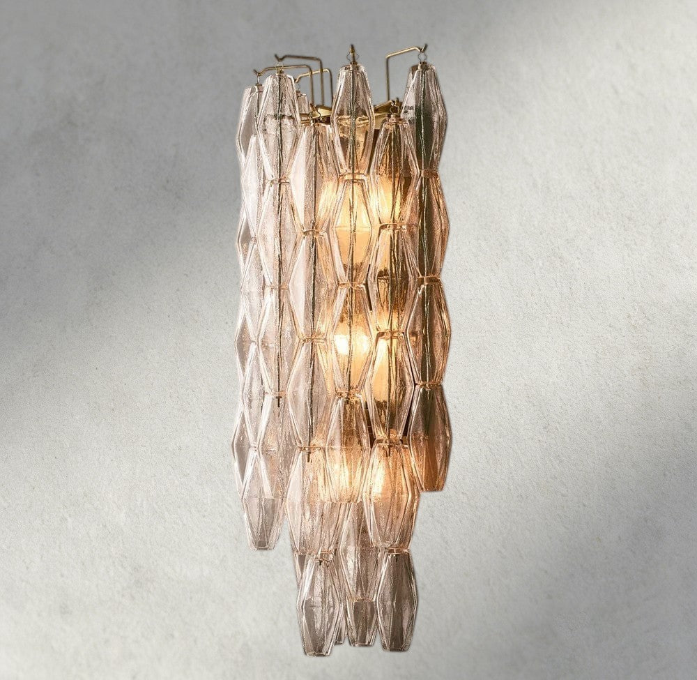 CHIARA CLEAR/ SMOKE GLASS GRAND SCONCE 30"-wall sconce-Jecanoli