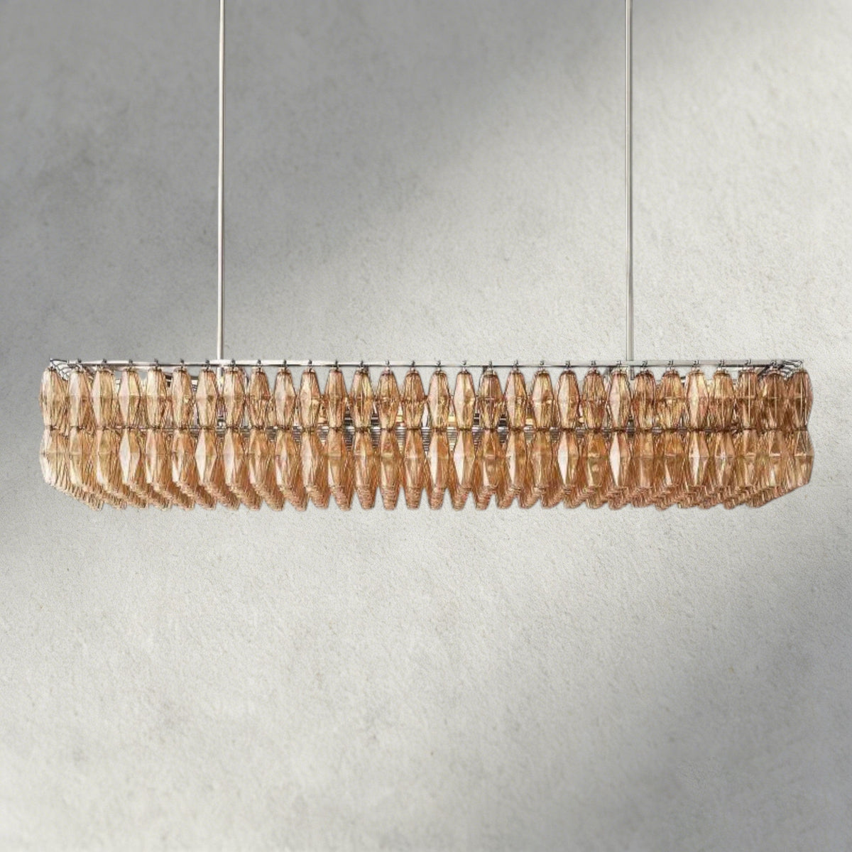 CHIARA CLEAR/ SMOKE GLASS RECTANGULAR CHANDELIER 54", 74"-chandelier-Jecanoli