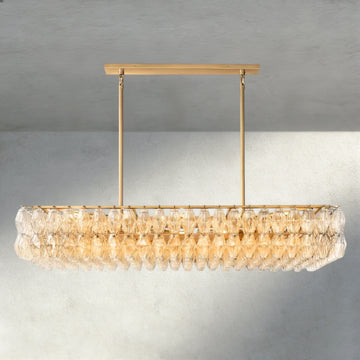 CHIARA CLEAR/ SMOKE GLASS RECTANGULAR CHANDELIER 54", 74"-chandelier-Jecanoli