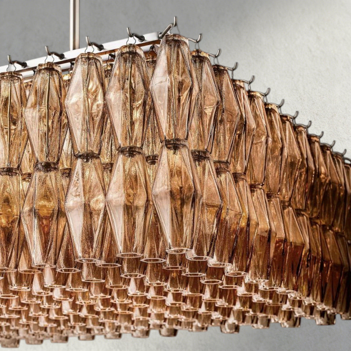 CHIARA CLEAR/ SMOKE GLASS RECTANGULAR CHANDELIER 54", 74"-chandelier-Jecanoli