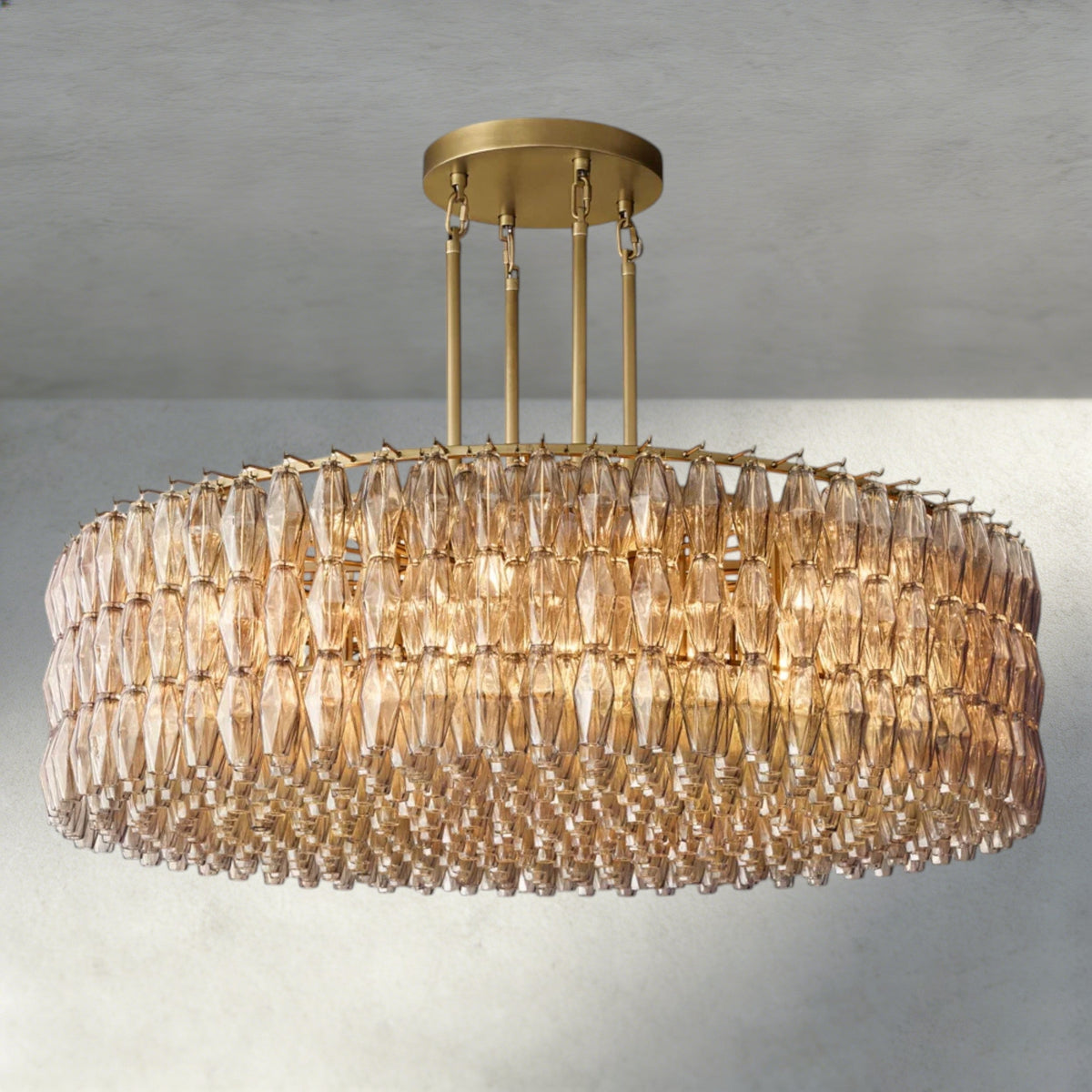 CHIARA CLEAR/ SMOKE GLASS ROUND CHANDELIER 37", 47", 62"-chandelier-Jecanoli