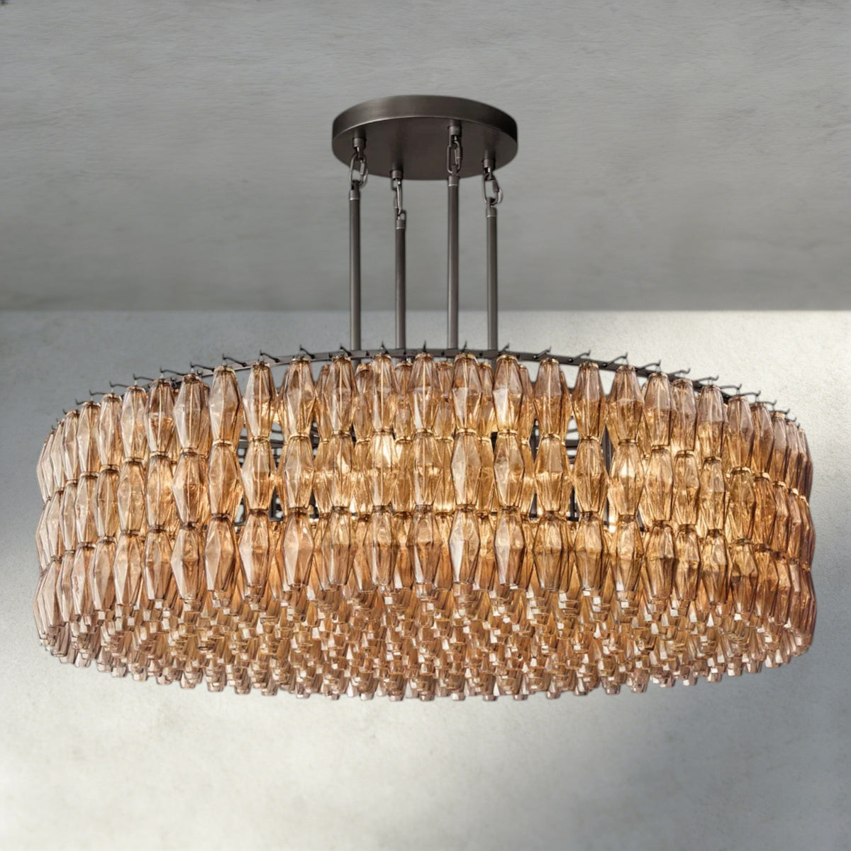 CHIARA CLEAR/ SMOKE GLASS ROUND CHANDELIER 37", 47", 62"-chandelier-Jecanoli