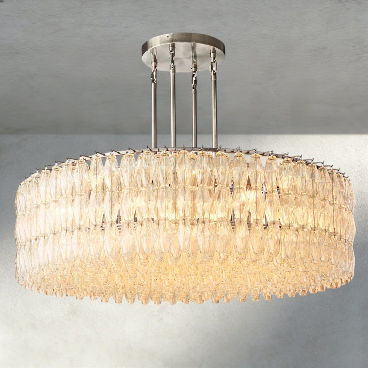 CHIARA CLEAR/ SMOKE GLASS ROUND CHANDELIER 37", 47", 62"-chandelier-Jecanoli
