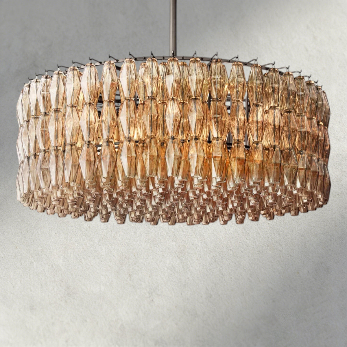 CHIARA CLEAR/ SMOKE GLASS ROUND CHANDELIER 37", 47", 62"-chandelier-Jecanoli