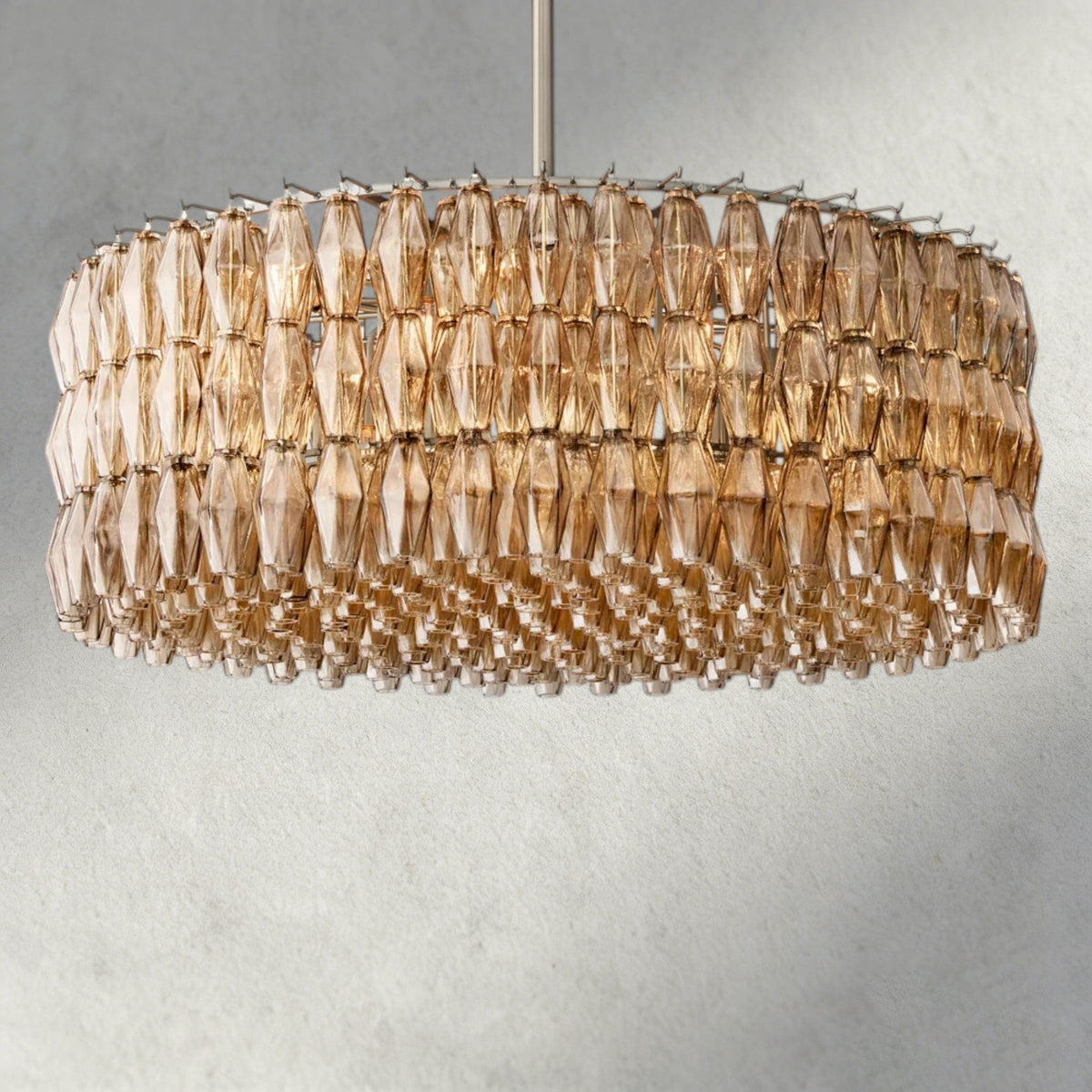 CHIARA CLEAR/ SMOKE GLASS ROUND CHANDELIER 37", 47", 62"-chandelier-Jecanoli