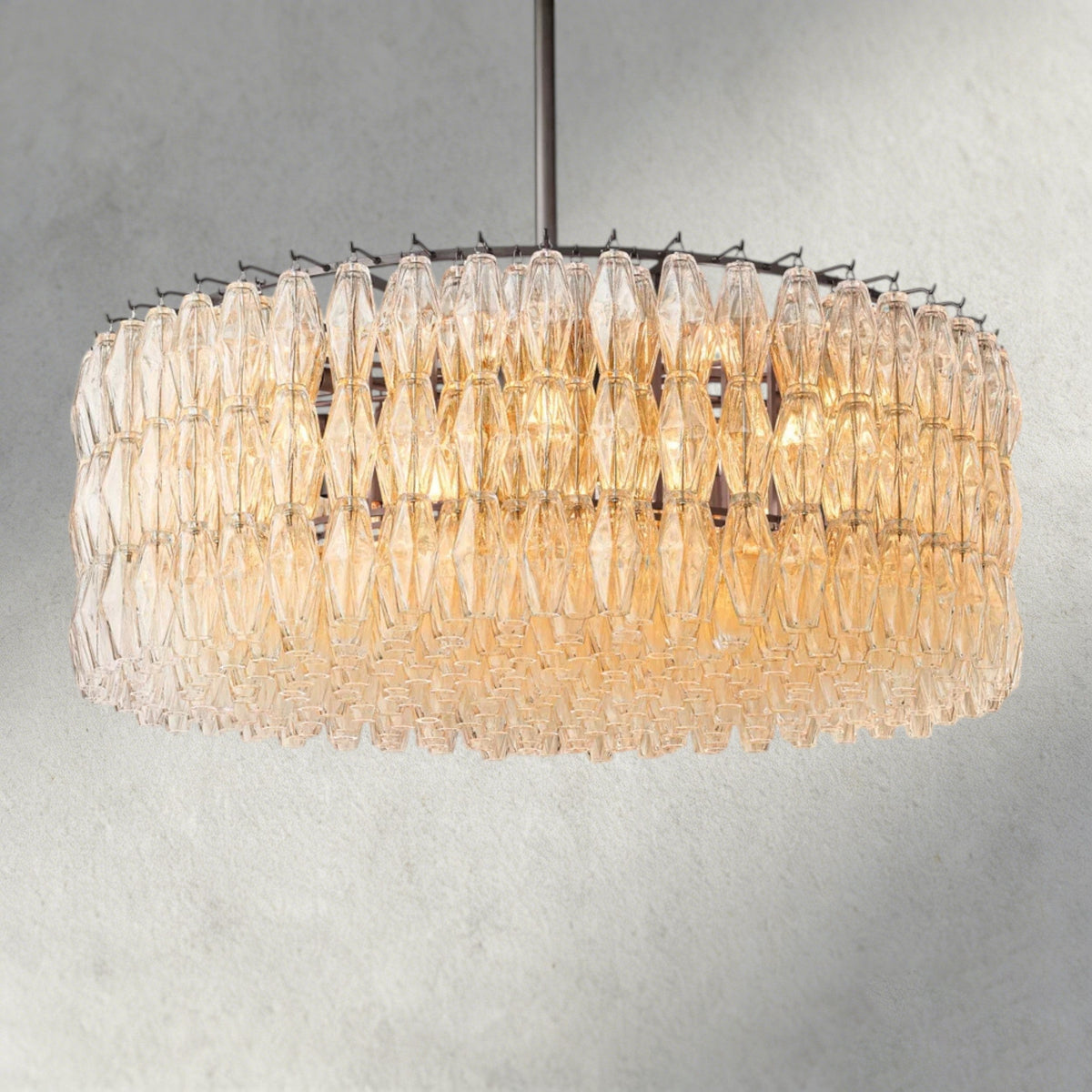 CHIARA CLEAR/ SMOKE GLASS ROUND CHANDELIER 37", 47", 62"-chandelier-Jecanoli