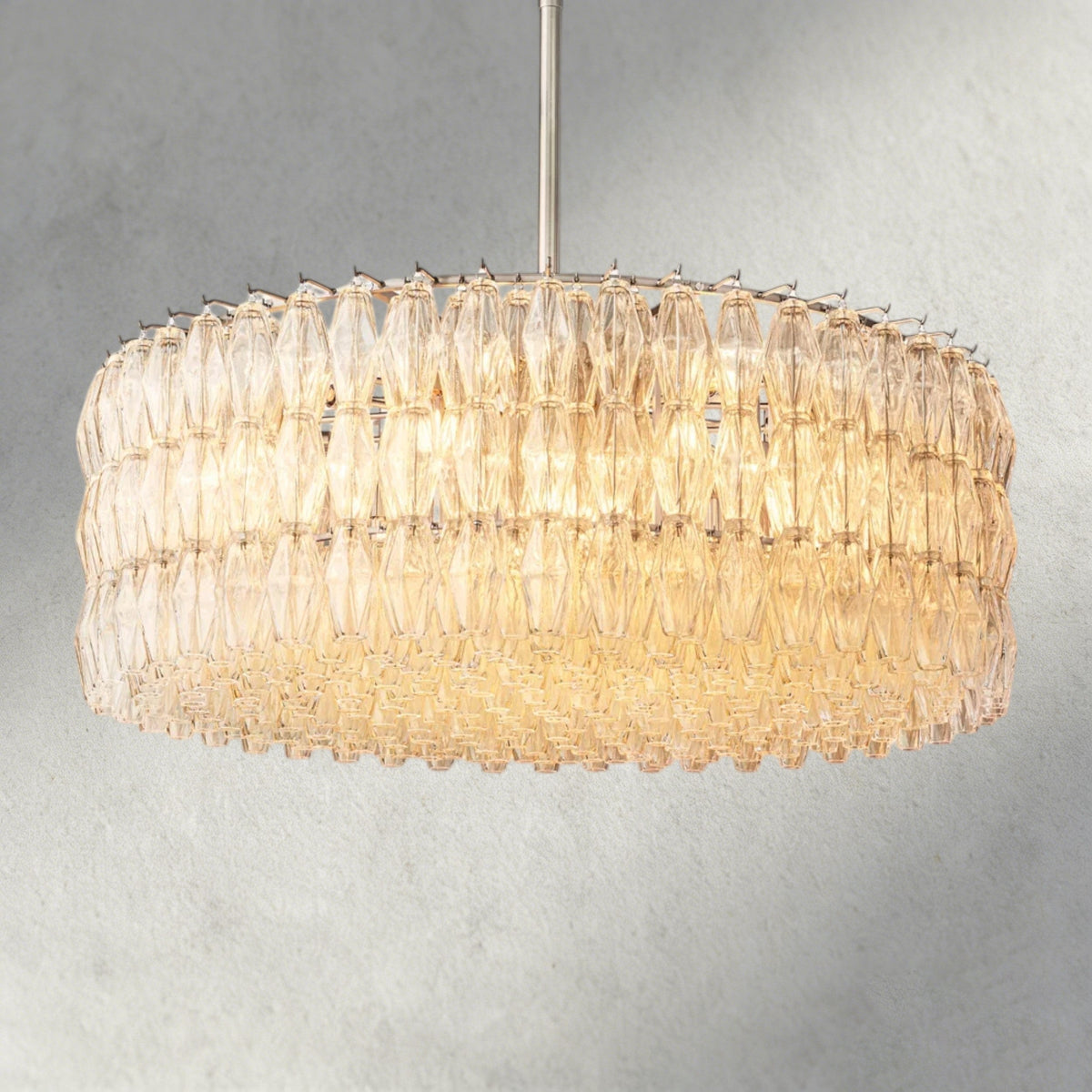 CHIARA CLEAR/ SMOKE GLASS ROUND CHANDELIER 37", 47", 62"-chandelier-Jecanoli
