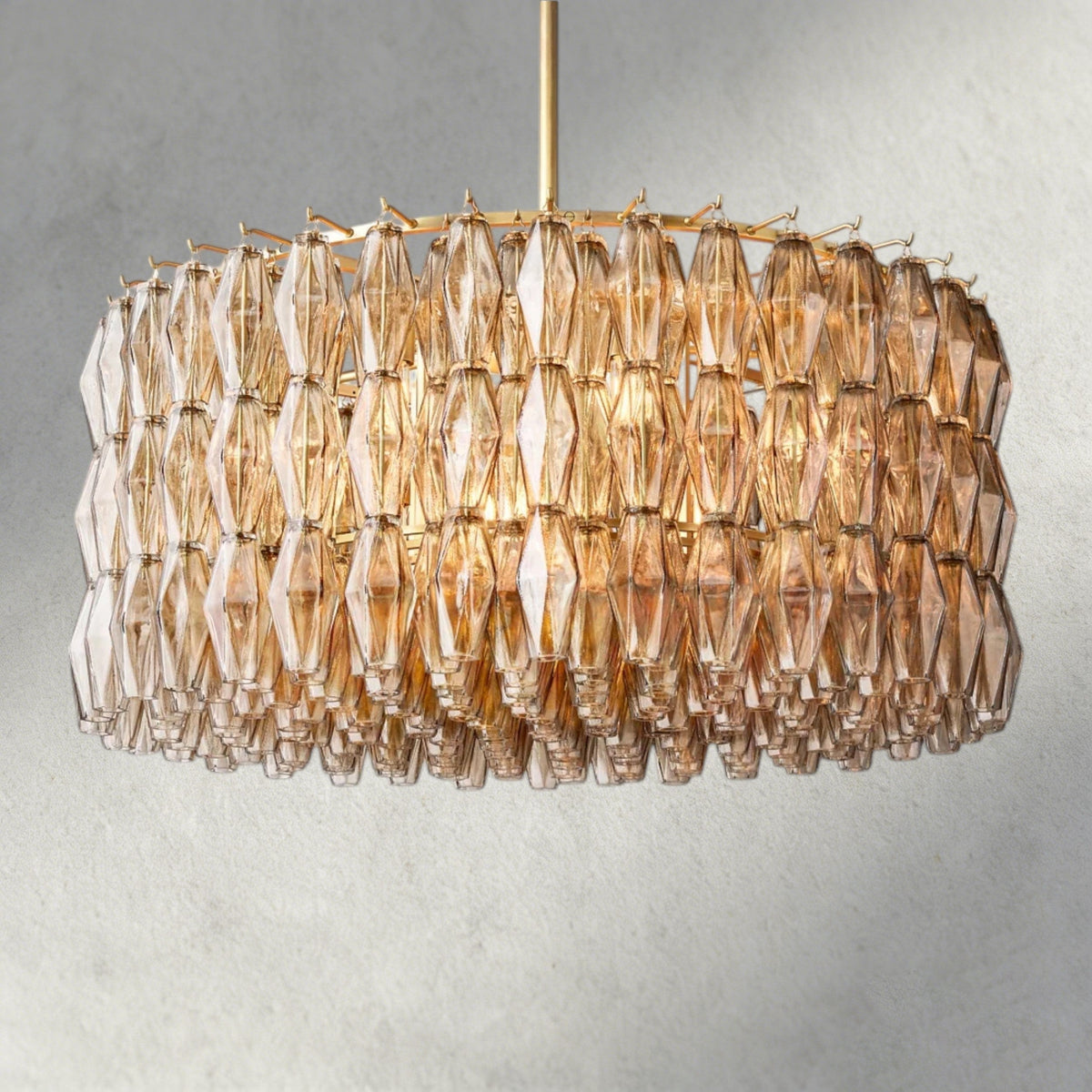 CHIARA CLEAR/ SMOKE GLASS ROUND CHANDELIER 37", 47", 62"-chandelier-Jecanoli