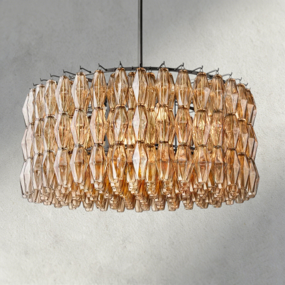 CHIARA CLEAR/ SMOKE GLASS ROUND CHANDELIER 37", 47", 62"-chandelier-Jecanoli