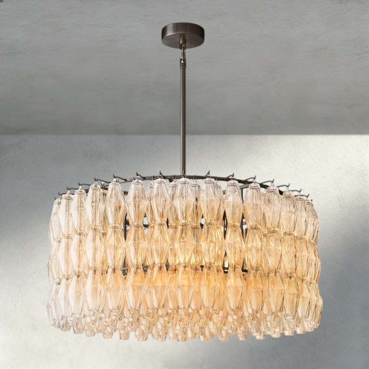CHIARA CLEAR/ SMOKE GLASS ROUND CHANDELIER 37", 47", 62"-chandelier-Jecanoli