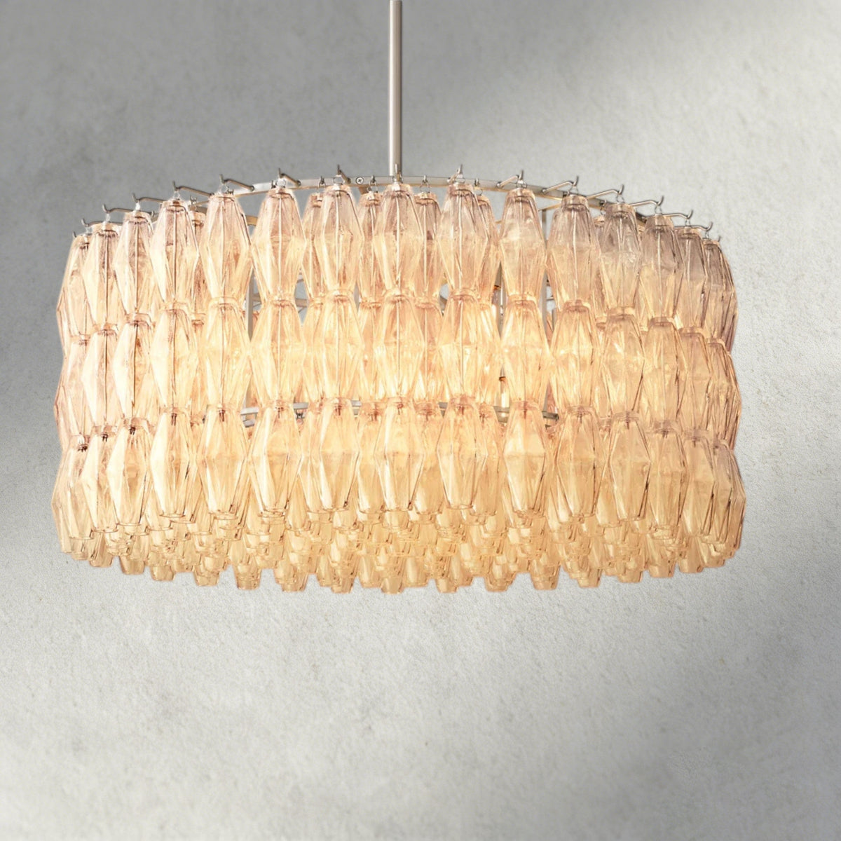 CHIARA CLEAR/ SMOKE GLASS ROUND CHANDELIER 37", 47", 62"-chandelier-Jecanoli
