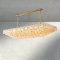 CHIARA CLEAR/ SMOKE GLASS TIERED RECTANGULAR CHANDELIER 54
