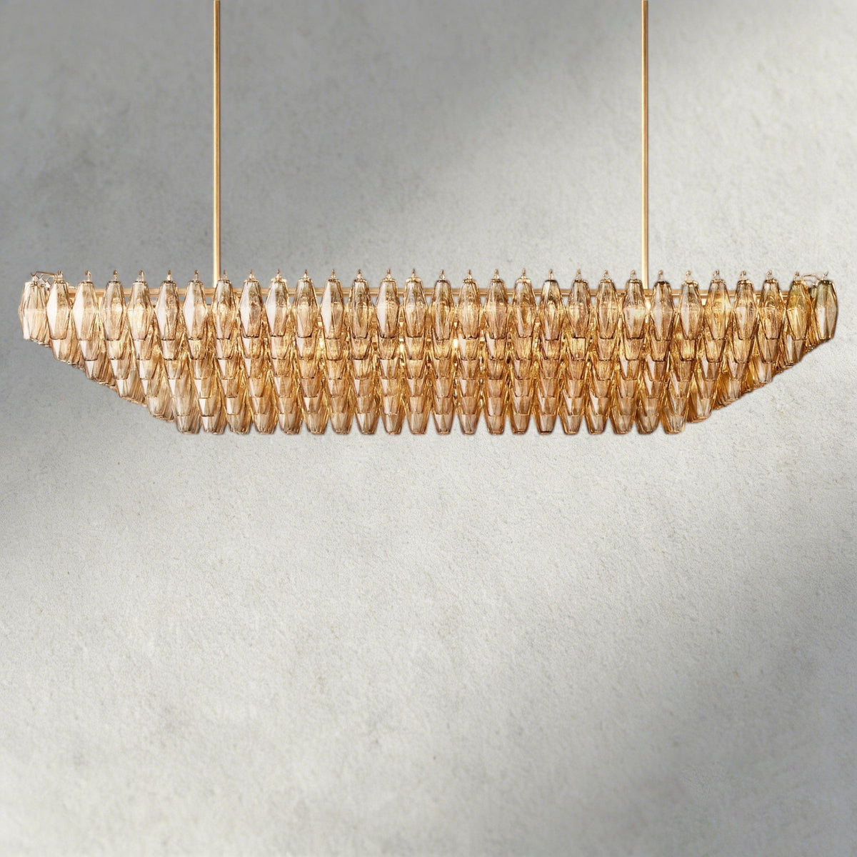 CHIARA CLEAR/ SMOKE GLASS TIERED RECTANGULAR CHANDELIER 54", 74"-chandelier-Jecanoli