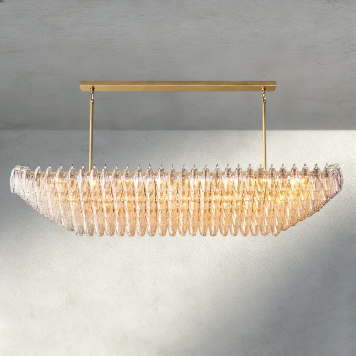 CHIARA CLEAR/ SMOKE GLASS TIERED RECTANGULAR CHANDELIER 54", 74"-chandelier-Jecanoli