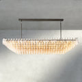 CHIARA CLEAR/ SMOKE GLASS TIERED RECTANGULAR CHANDELIER 54