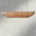 CHIARA CLEAR/ SMOKE GLASS TIERED RECTANGULAR CHANDELIER 54