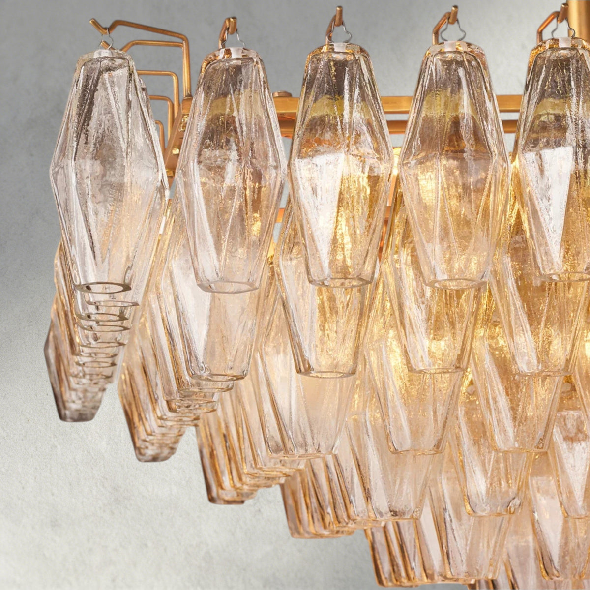 CHIARA CLEAR/ SMOKE GLASS TIERED RECTANGULAR CHANDELIER 54", 74"-chandelier-Jecanoli