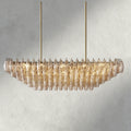 CHIARA CLEAR/ SMOKE GLASS TIERED RECTANGULAR CHANDELIER 54