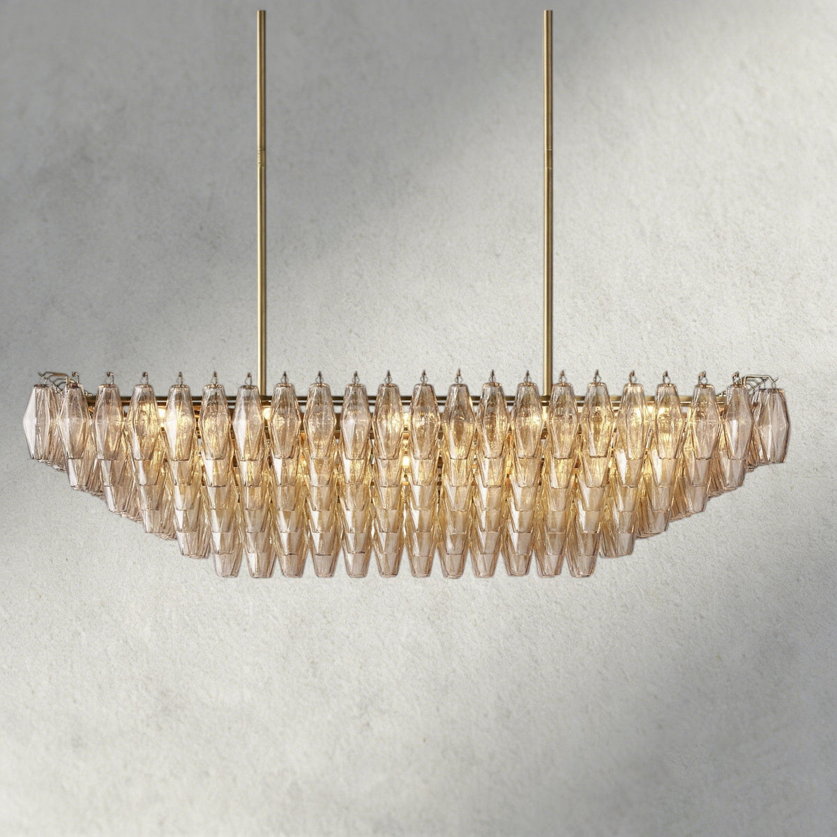 CHIARA CLEAR/ SMOKE GLASS TIERED RECTANGULAR CHANDELIER 54", 74"-chandelier-Jecanoli