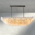 CHIARA CLEAR/ SMOKE GLASS TIERED RECTANGULAR CHANDELIER 54