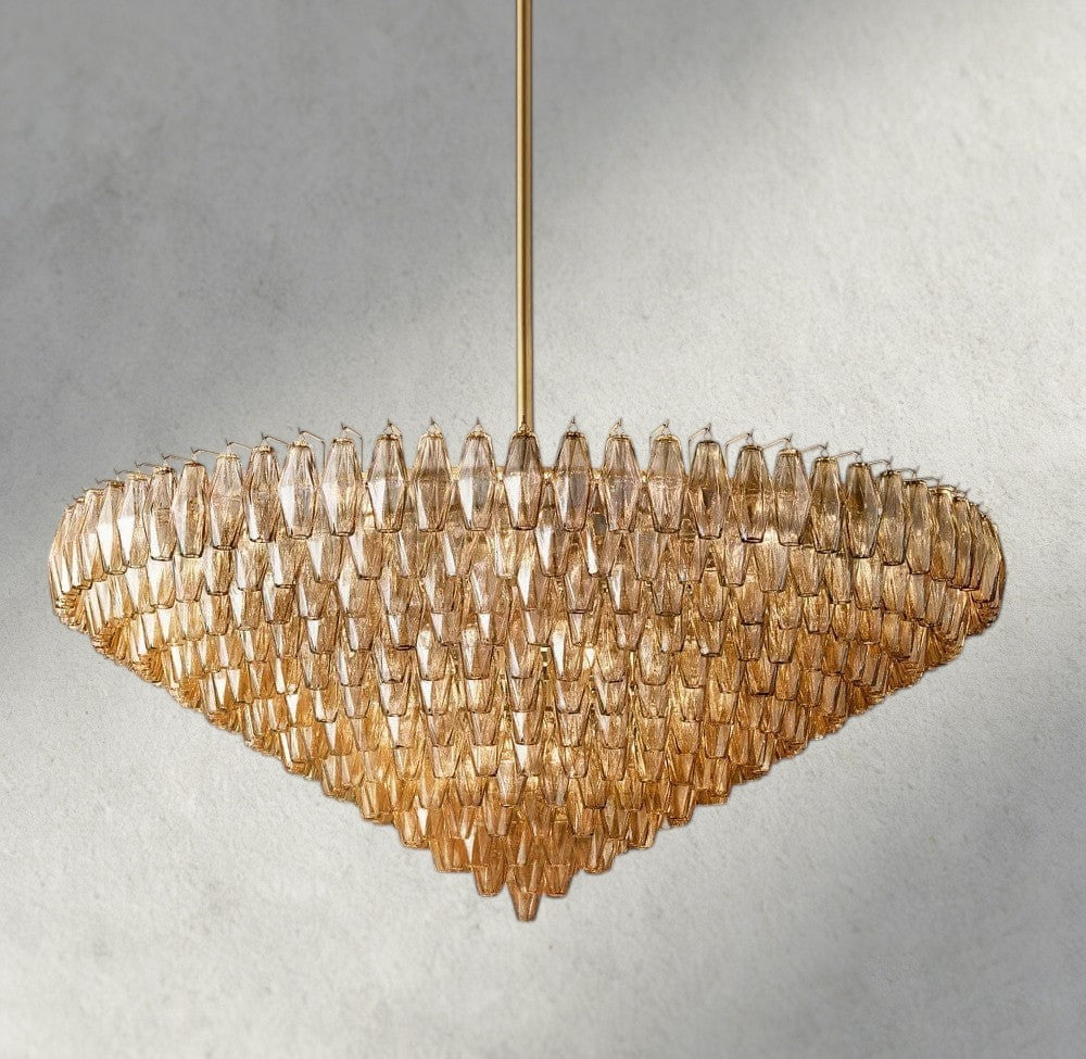 CHIARA CLEAR/ SMOKE GLASS TIERED ROUND CHANDELIER 37", 47", 62"-chandelier-Jecanoli