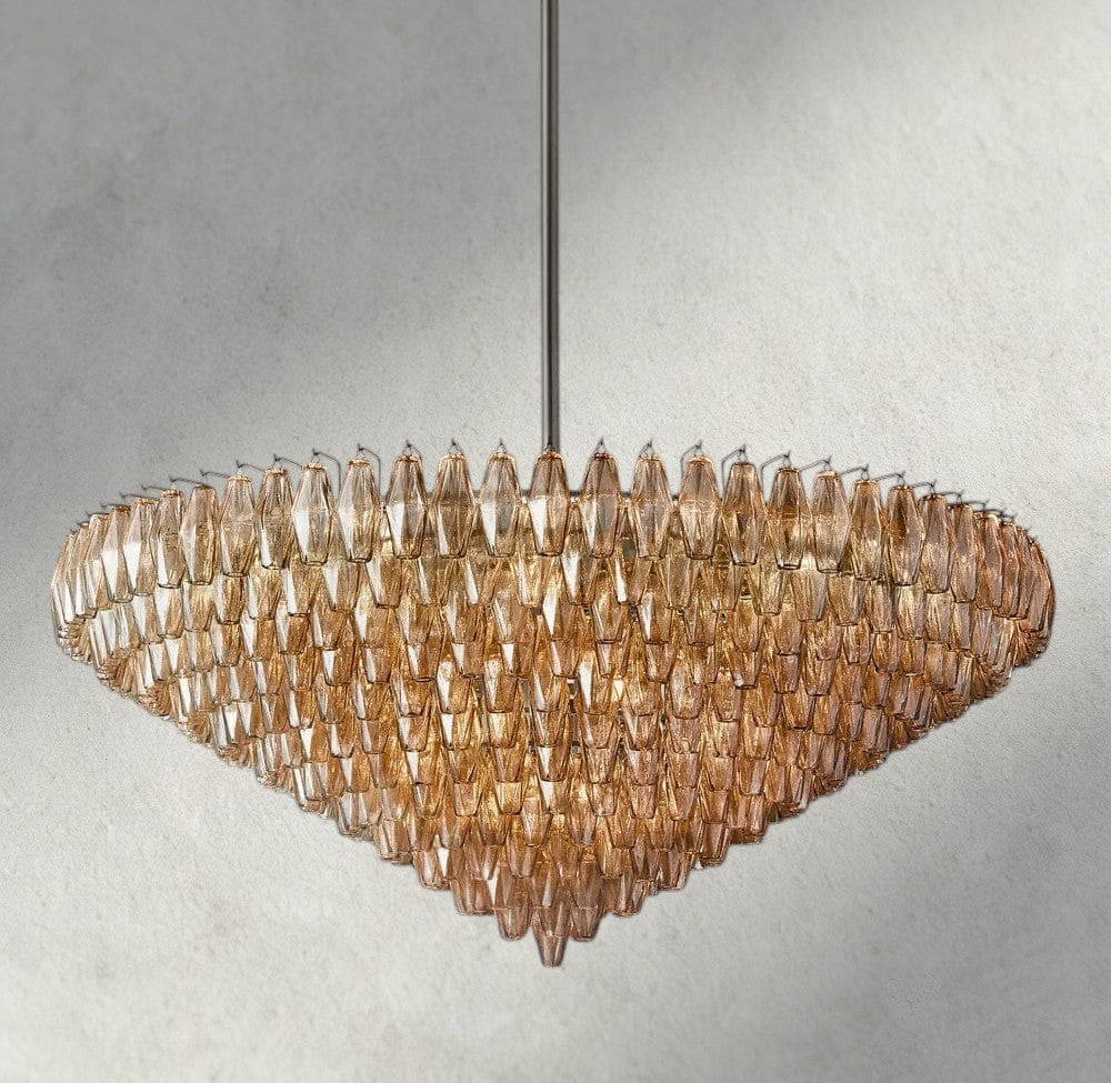 CHIARA CLEAR/ SMOKE GLASS TIERED ROUND CHANDELIER 37", 47", 62"-chandelier-Jecanoli