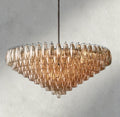 CHIARA CLEAR/ SMOKE GLASS TIERED ROUND CHANDELIER 37