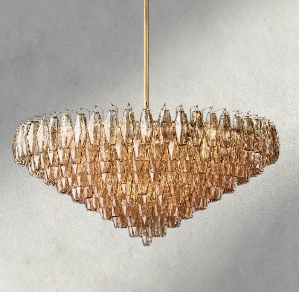 CHIARA CLEAR/ SMOKE GLASS TIERED ROUND CHANDELIER 37", 47", 62"-chandelier-Jecanoli