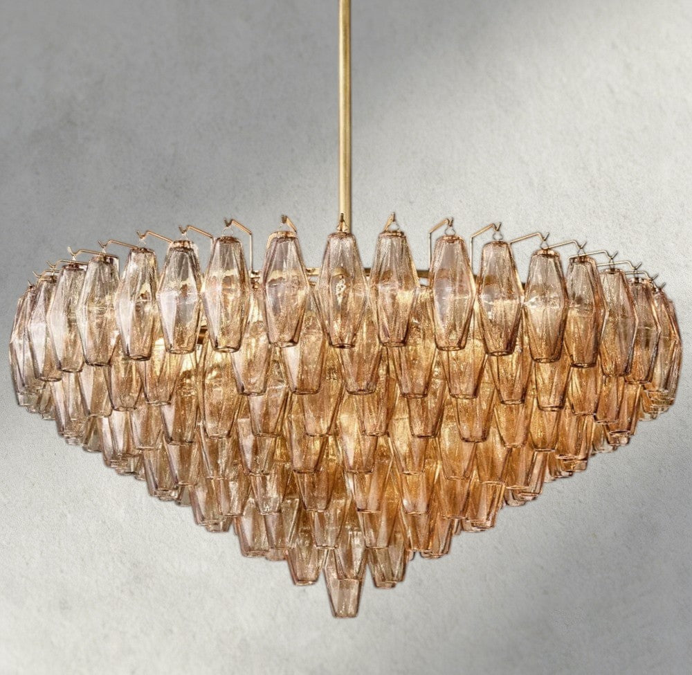 CHIARA CLEAR/ SMOKE GLASS TIERED ROUND CHANDELIER 37", 47", 62"-chandelier-Jecanoli
