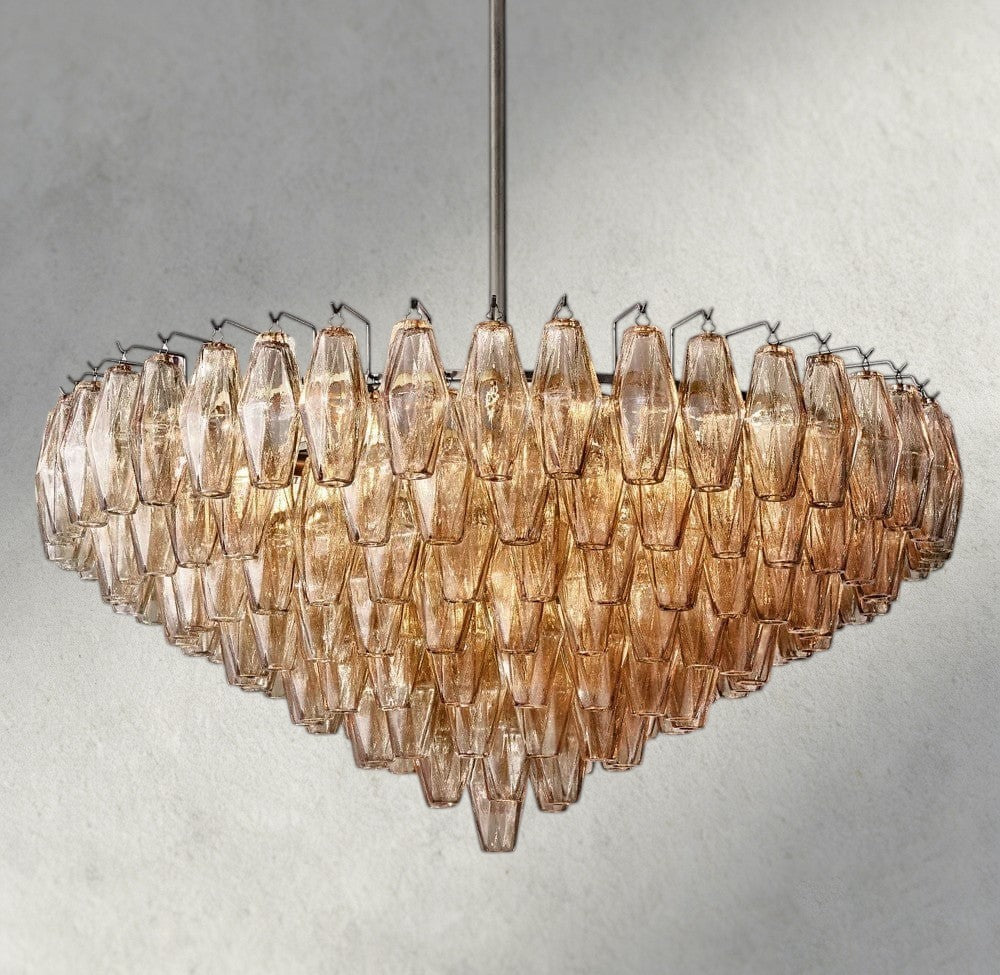 CHIARA CLEAR/ SMOKE GLASS TIERED ROUND CHANDELIER 37", 47", 62"-chandelier-Jecanoli