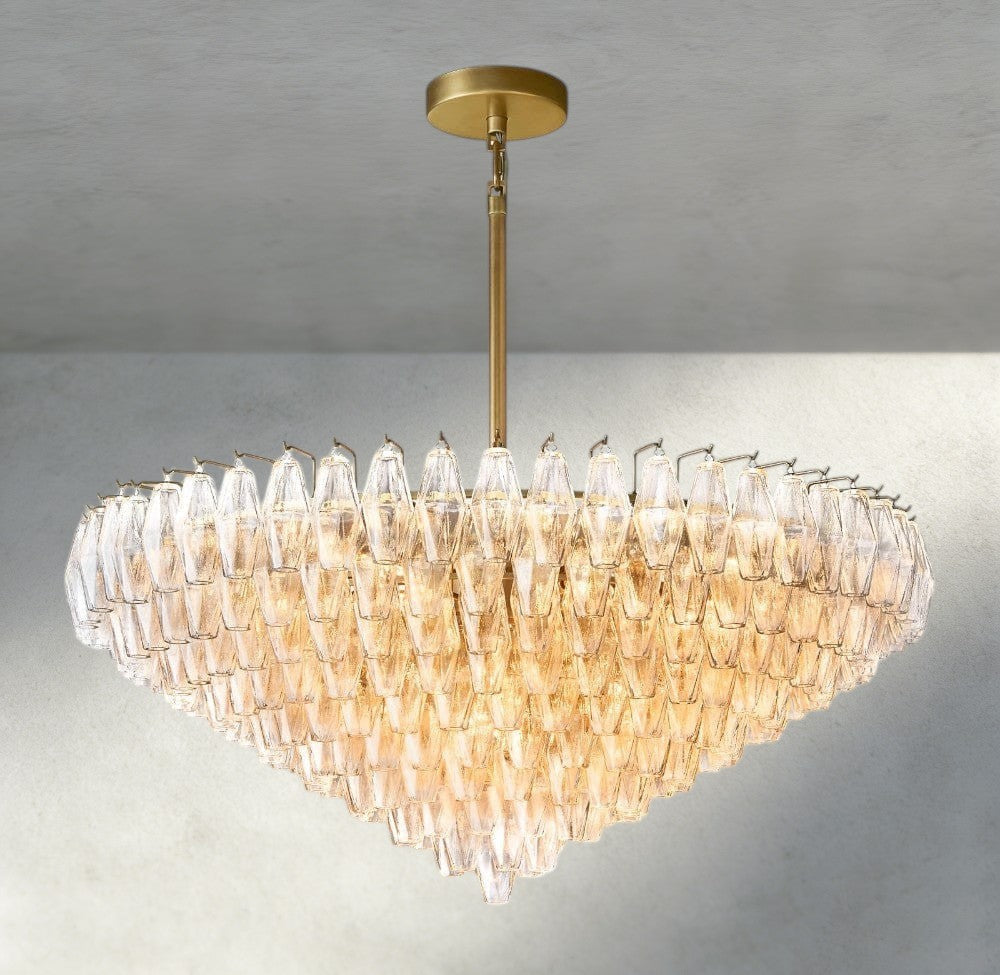 CHIARA CLEAR/ SMOKE GLASS TIERED ROUND CHANDELIER 37", 47", 62"-chandelier-Jecanoli