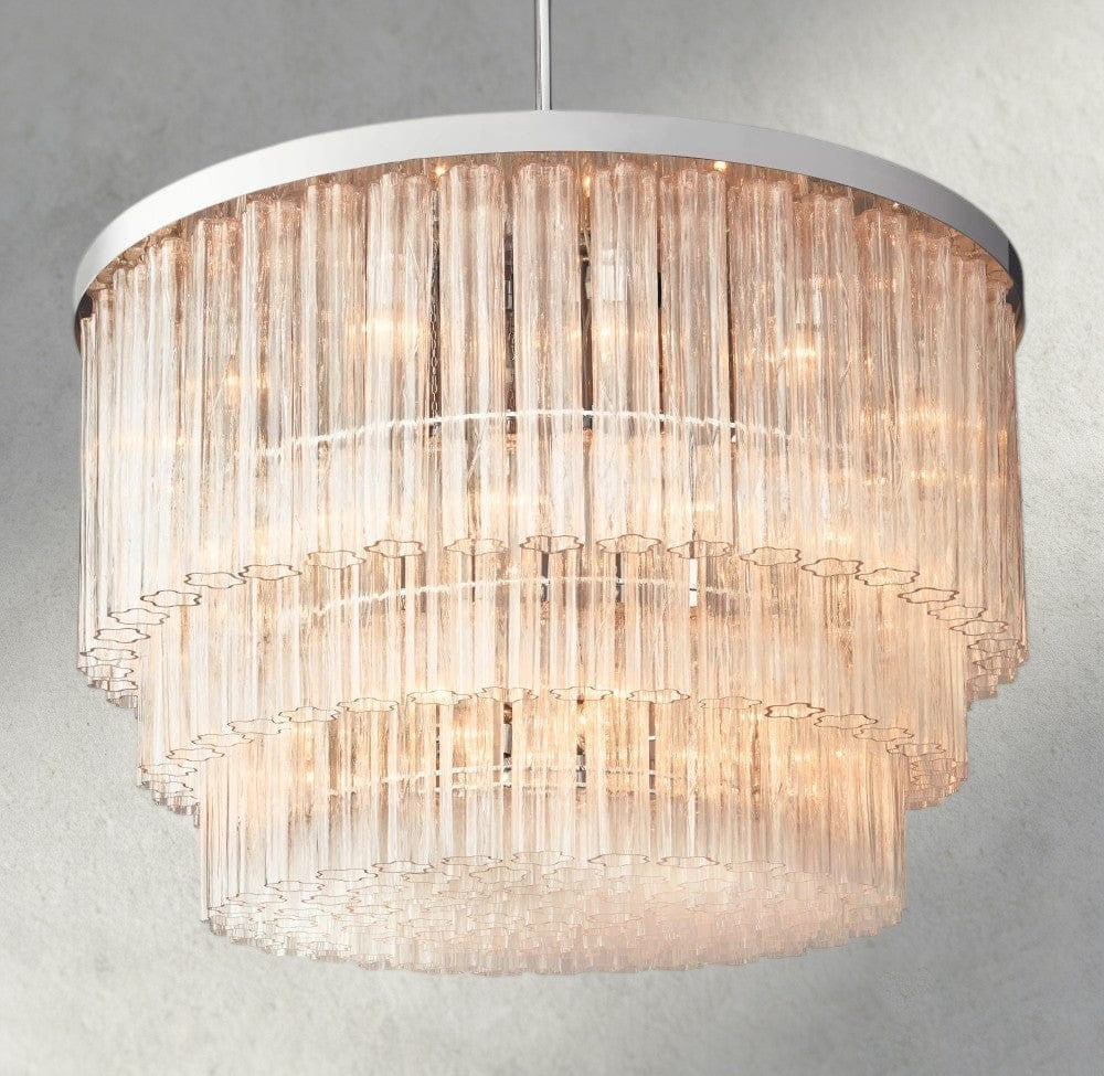 Cielo Three-Tier Round Chandelier 36", 48"-chandelier-Jecanoli