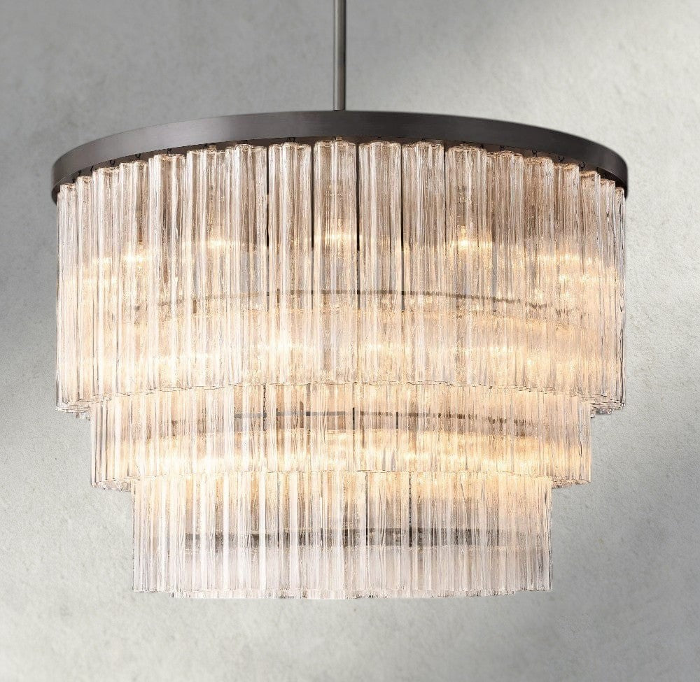 Cielo Three-Tier Round Chandelier 36", 48"-chandelier-Jecanoli