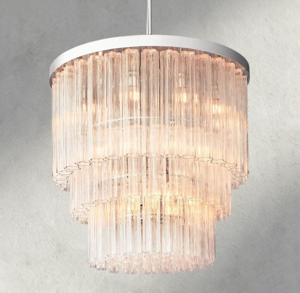 Cielo Three-Tier Round Chandelier 36", 48"-chandelier-Jecanoli