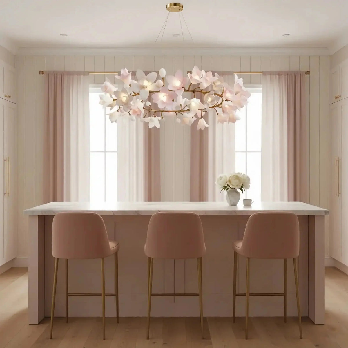 Circular Blossom Chandelier - L 39.4″(100cm) x W 15.7″(40cm) x H 17.7″(45cm)-Manor Lights