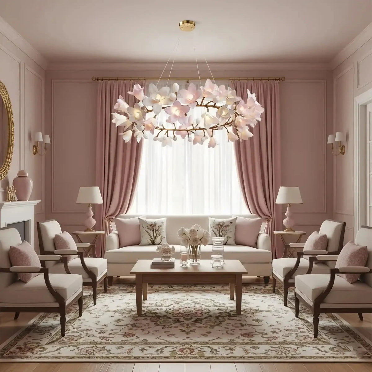 Circular Blossom Chandelier - Dia 48″(120cm) x H 20″(50cm)-Manor Lights