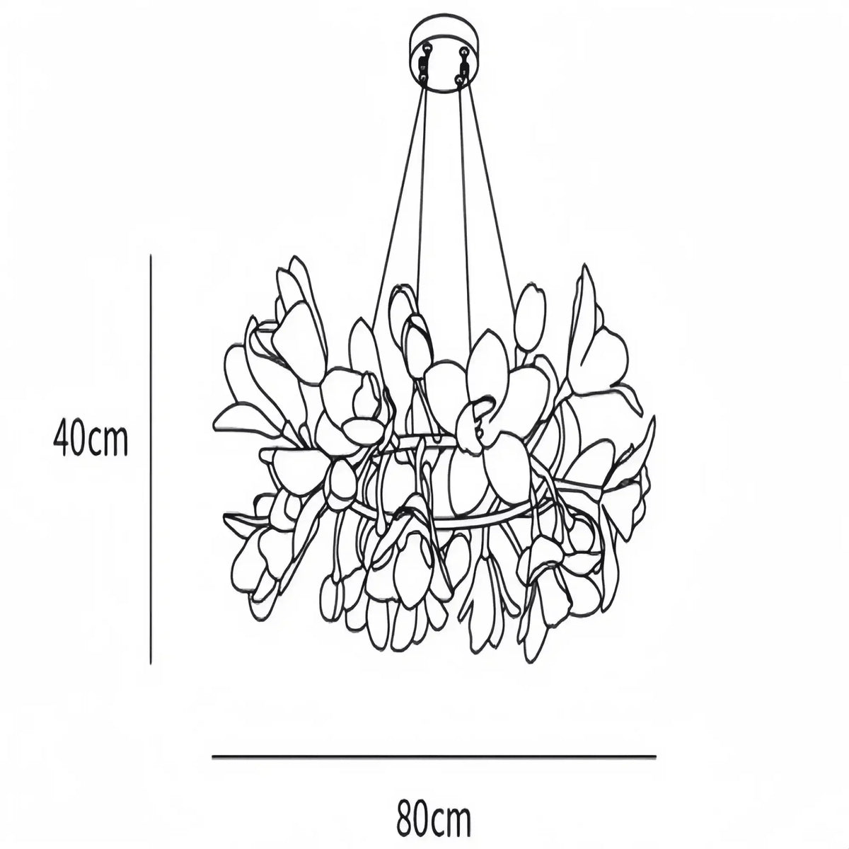 Circular Blossom Chandelier - Dia 31.5″(80cm) x H 15.7″(40cm)-Manor Lights