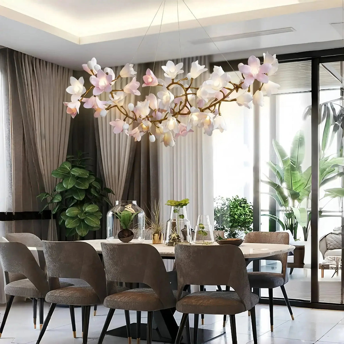 Circular Blossom Chandelier - L 70.9″(180cm) x W 19.7″(50cm) x H 19.7″(50cm)-Manor Lights