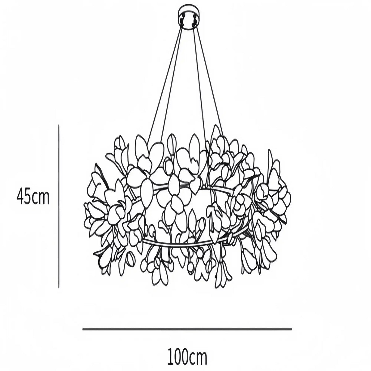 Circular Blossom Chandelier - Dia 39.4″(100cm) x H 17.7″(45cm)-Manor Lights
